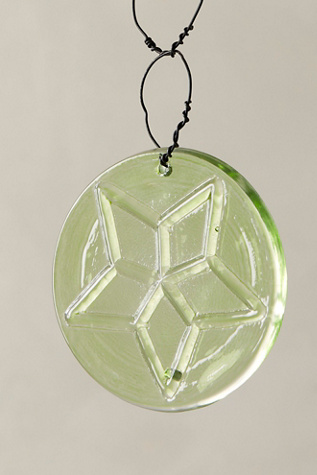 Etched Disc Glass Ornament