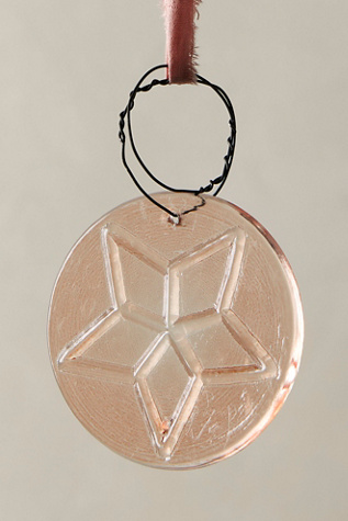 Etched Disc Glass Ornament