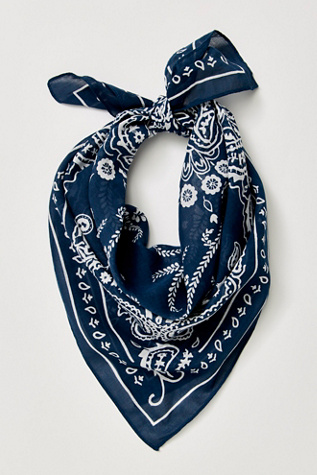 Женские аксессуары Free People Century Cotton Bandana, цвет: Индиго