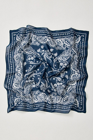 Женские аксессуары Free People Century Cotton Bandana, цвет: Индиго — фото 2
