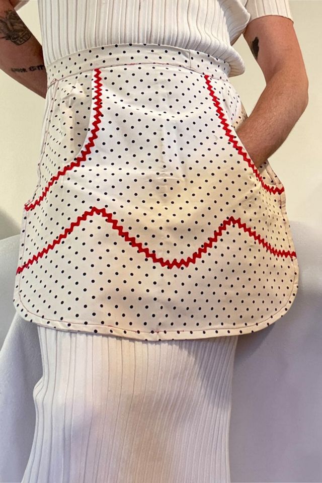 1960s Handmade Polka Dot Apron Selected by Personal Choice #1