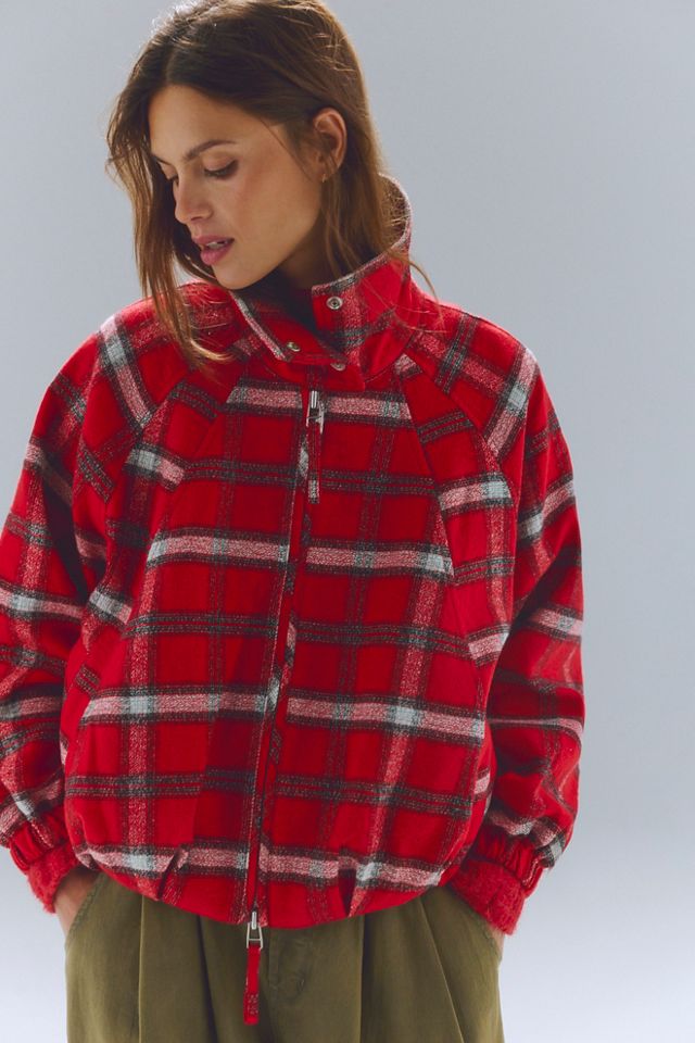 Chelsea Plaid Funnel-Neck Oversized Jacket #3