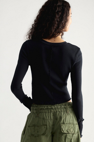 Женский топ Free People Piece By Piece Cuff Top, цвет: Чёрный — фото 2