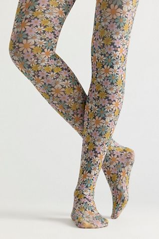 Multi Mini Flowers Tights