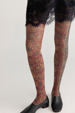 Scrolling Vines And Blossom Tights