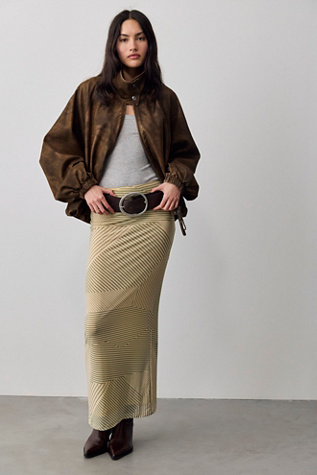 FP One Stella Printed Column Maxi Skirt by Free People