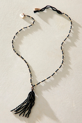 Женское колье Free People Sola Beaded Tassel, цвет: Чёрный — фото 3