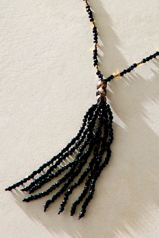 Женское колье Free People Sola Beaded Tassel, цвет: Чёрный — фото 4