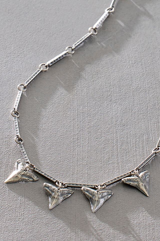 Alkemie Sterling Silver Four Shark Teeth Necklace #1