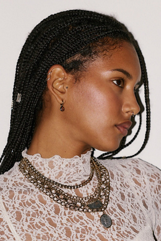 Женские серьги Free People Raye & Drop, цвет: Шоколадный / Шампань — фото 2