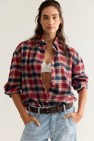 Everyday Plaid Button Down Top