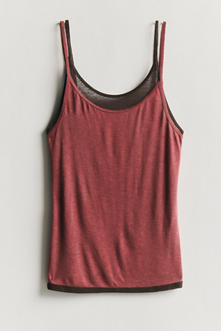 Женский топ Intimately Stackable Sheer Twofer Tank, цвет: Ягодный комбинированный — фото 1