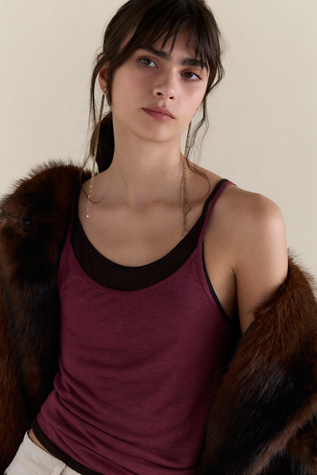 Женский топ Intimately Stackable Sheer Twofer Tank, цвет: Ягодный комбинированный — фото 3