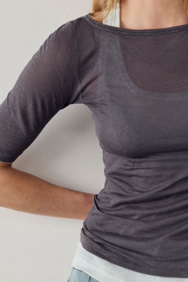 Stackable Sheer Half-Sleeve Shirt #2