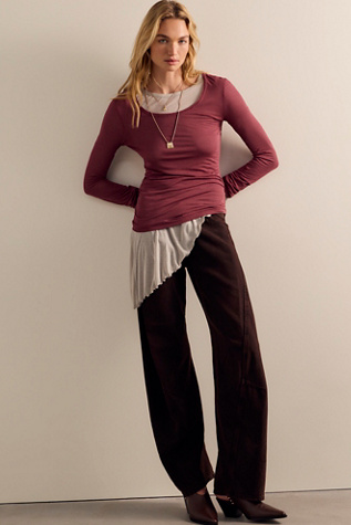 Женский топ Intimately Stackable Sheer Layering Long Sleeve, цвет: Barberry — фото 3