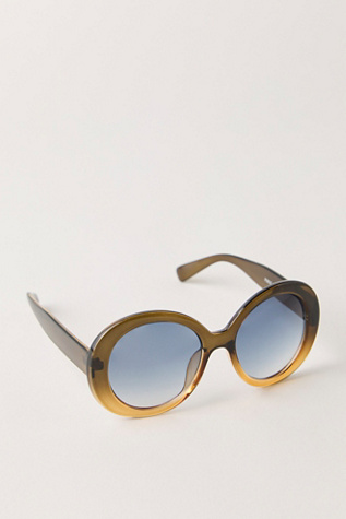 Женские солнцезащитные очки Free People Sunspell Round Sunglasses, цвет: Оливковый туманный — фото 3