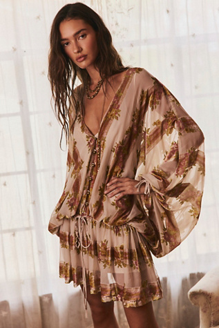 Женское платье Free People Rosey Rows Mini, цвет: Комбинированный — фото 4