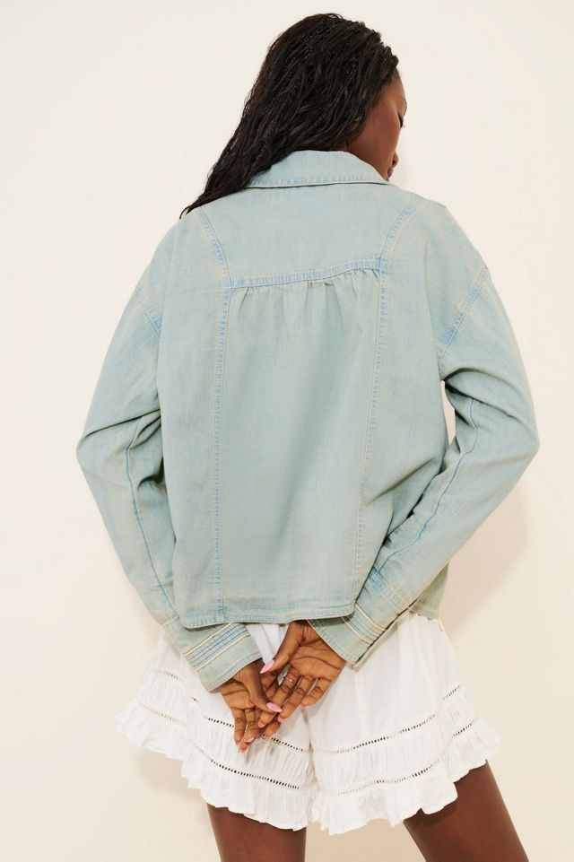 Tattered And Ruffled Denim Top #1