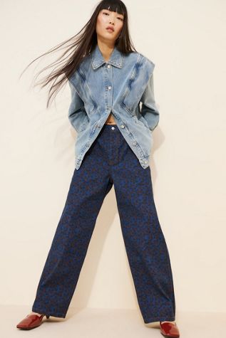 The Tiny Big Sister Berta Flowers Wide Leg Jeans