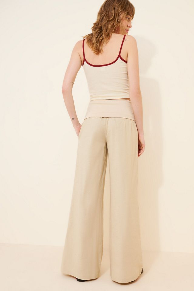 Find Me Now Linen-Blend Fold Over Waist Pants #1