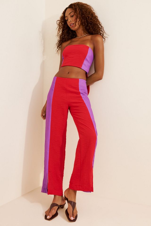 fenareta Purple On Red Crop Top #3