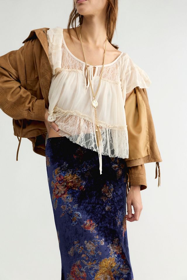 Cosmic Velvet Maxi Skirt #3