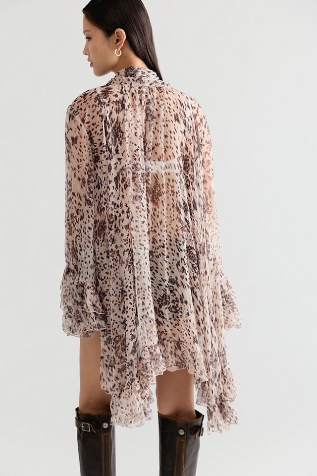Full Sleeve Frill Printed Blouse #1