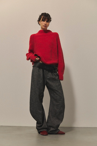 Crowd Pleaser Twisted Wool Blend Pull-On Pants