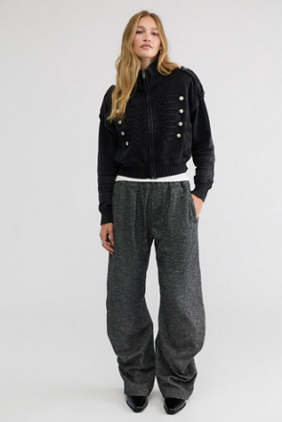 Crowd Pleaser Twisted Wool Blend Pull-On Pants by Free People