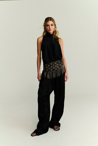 Crowd Pleaser Twisted Satin Pull-On Pants