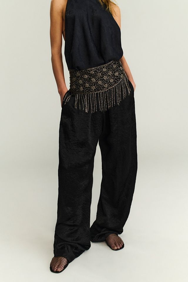 Crowd Pleaser Twisted Satin Pull-On Pants #1