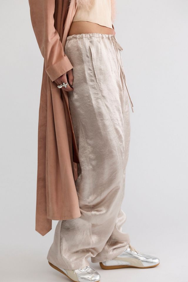 Crowd Pleaser Twisted Satin Pull-On Pants #2