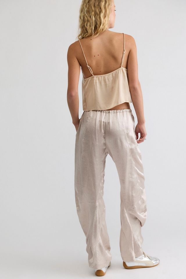 Crowd Pleaser Twisted Satin Pull-On Pants #3