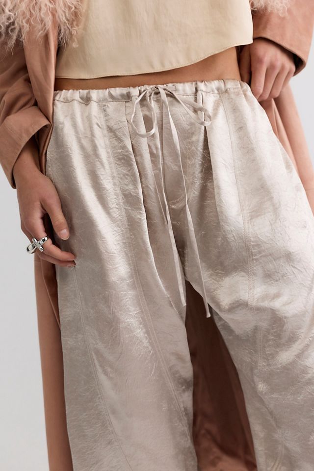 Crowd Pleaser Twisted Satin Pull-On Pants #1