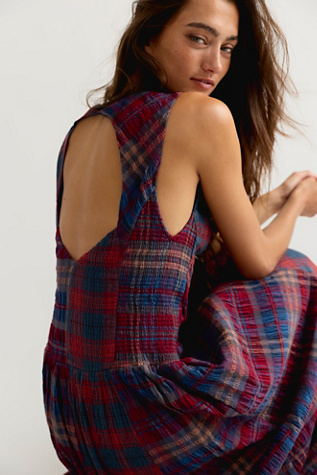 Passing Time Plaid Maxi Dress