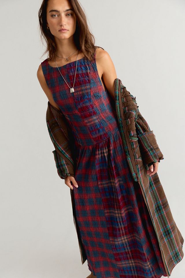 Passing Time Plaid Maxi Dress #3
