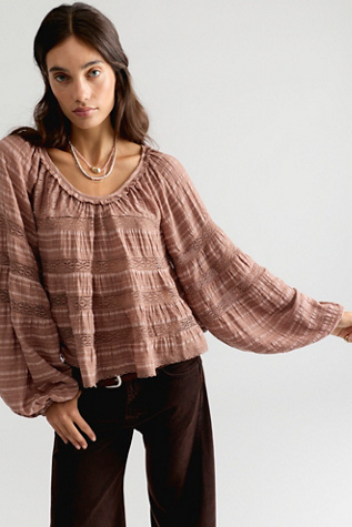 Женская блузка Free People Anya Blouse, цвет: Brownie — фото 1