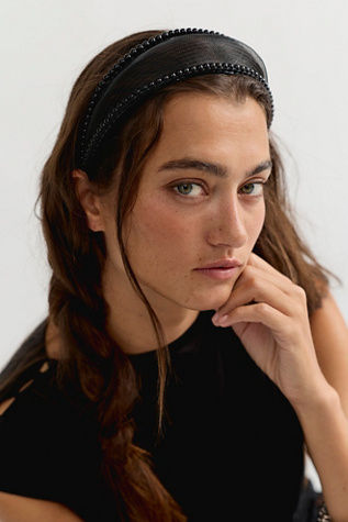 Женские аксессуары для волос Free People Stella Wide Headband, цвет: Чёрный — фото 4