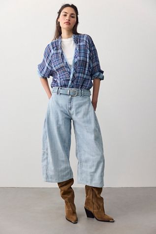We The Free Free To Roam Cropped Wide-Leg Jeans