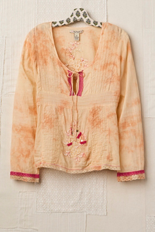 FP MART: Vintage: The Originals Embroidered Tie-Dye Blouse