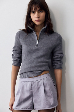 Geneva Satin Pull-On Track Shorts