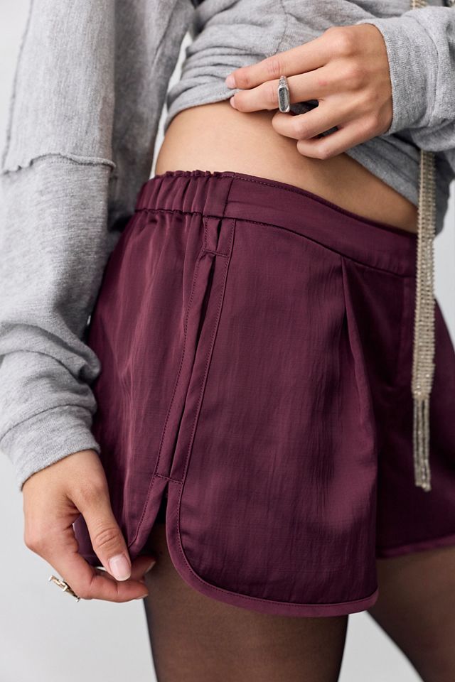Geneva Satin Pull-On Track Shorts #1