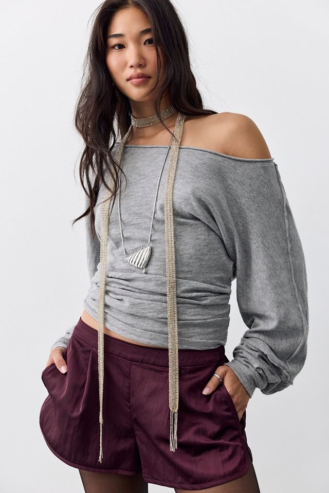 Geneva Satin Pull-On Track Shorts #3