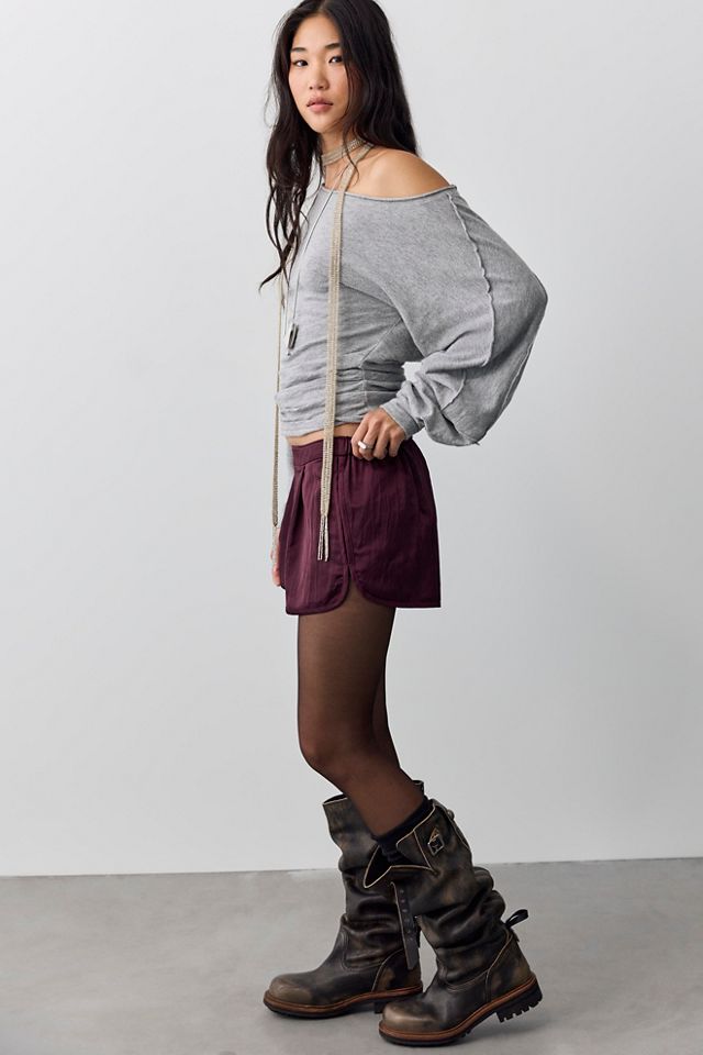 Geneva Satin Pull-On Track Shorts #4
