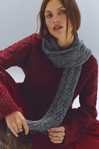 Coal Cable Knit Scarf