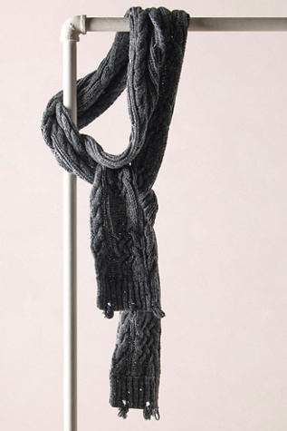 Coal Cable Knit Scarf