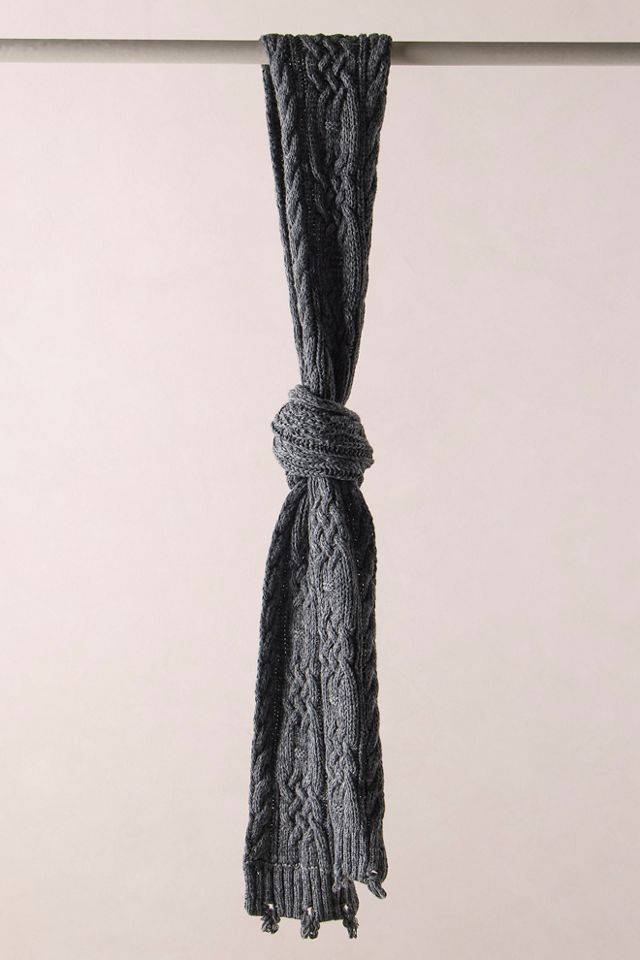 Coal Cable Knit Scarf #2