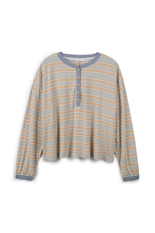 Женский топ Intimately Good Company Stripe Henley, цвет: Шамбре комбинированный — фото 5