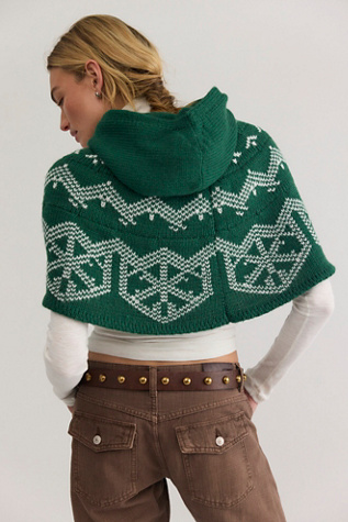 Женские аксессуары Hansel From Basel Cupid Fair Isle Capelet, цвет: Вечнозелёный — фото 2