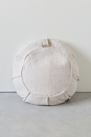 b, mat Linen Round Meditation Cushion